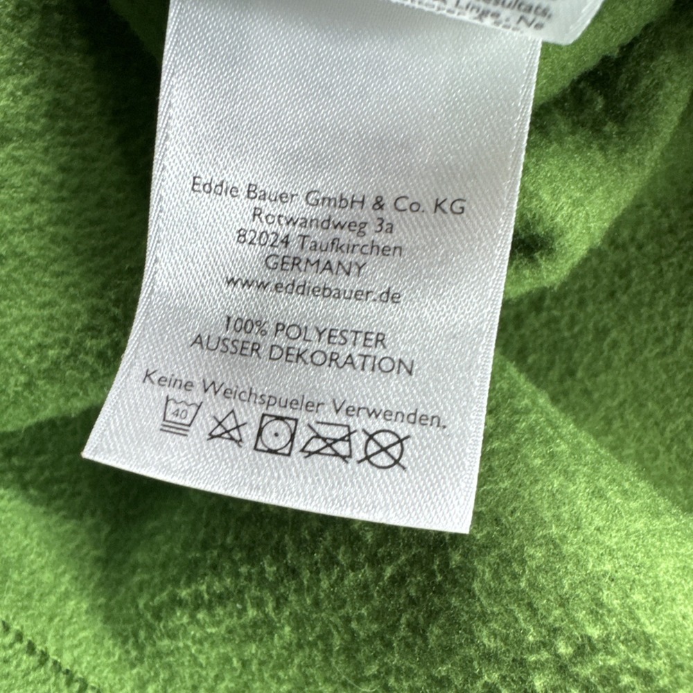 Eddie Bauer Polartec Pullover Men L Green 1/4 Zip Sweatshirt Sweater Preppy READ - Picture 12 of 13